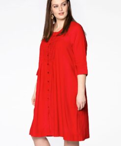 Yoek Dress embroidered | Rood | Maat 58/60