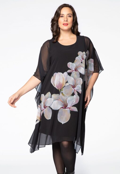 Yoek Dress | Zwart | Maat 54/56