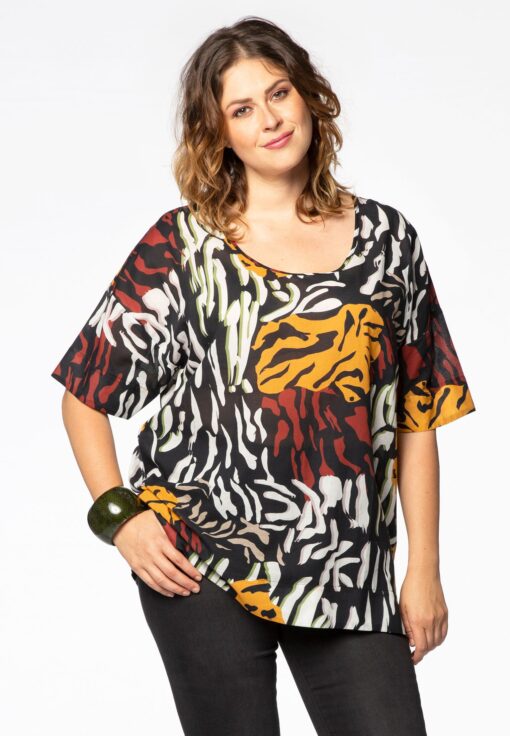 Yoek Blouse kort DENIA | Multi | Maat 50/52