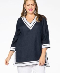 Yoek Tunic v-neck | Blauw | Maat 42/44