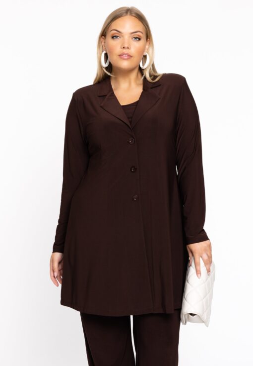 Yoek Blazer long | Bruin | Maat 58/60