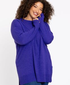 Yoek Trui met zijsplitten Woolmix | Paars | Maat 54/56