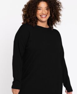 Yoek Trui met zijsplitten Woolmix | Zwart | Maat 54/56