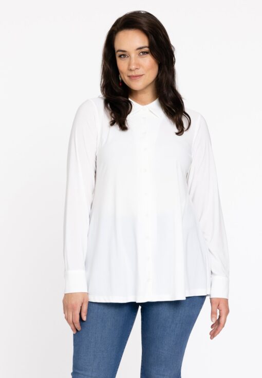 Yoek Blouse kort A-lijn | Wit | Maat 38/40