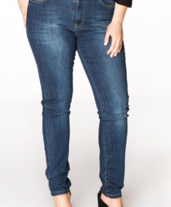 Yoek Jeans met contrasterend stiksel | Indigo | Maat 56
