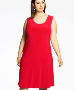 Yoek Jurk mouwloos wijd | Rood | Maat 58/60