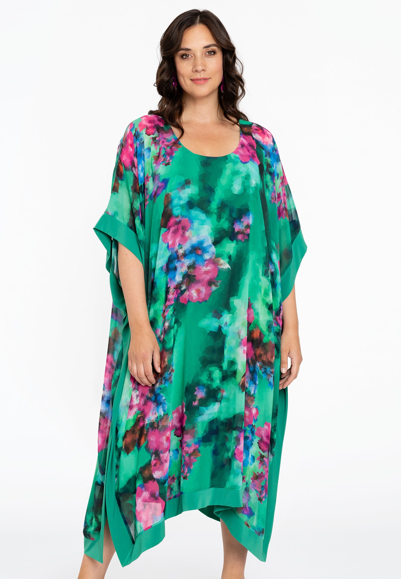 Yoek Jurk vierkant | Groen | Maat 54/56