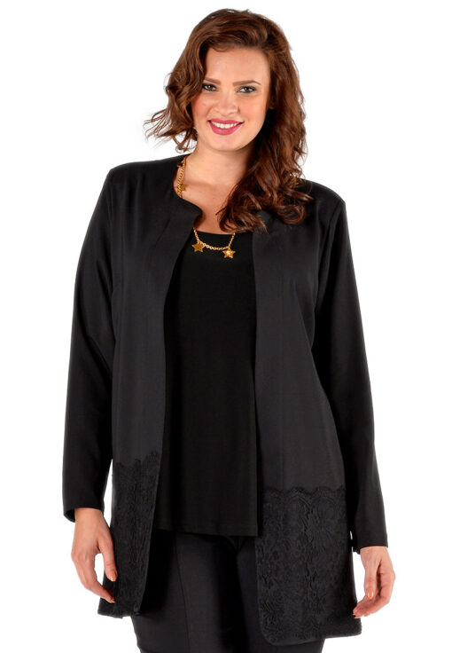 Yoek Jacket bottom | Zwart | Maat XXL
