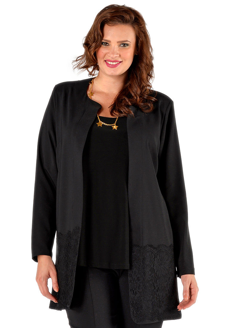 Yoek Jacket bottom | Zwart | Maat XXL