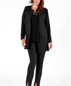 Yoek Trousers slit midfront | Zwart | Maat 56