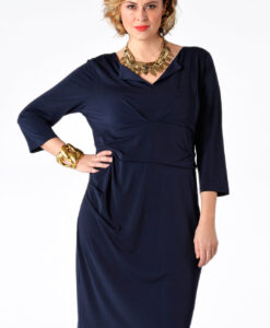 Yoek Dress pleated waist | Blauw | Maat L