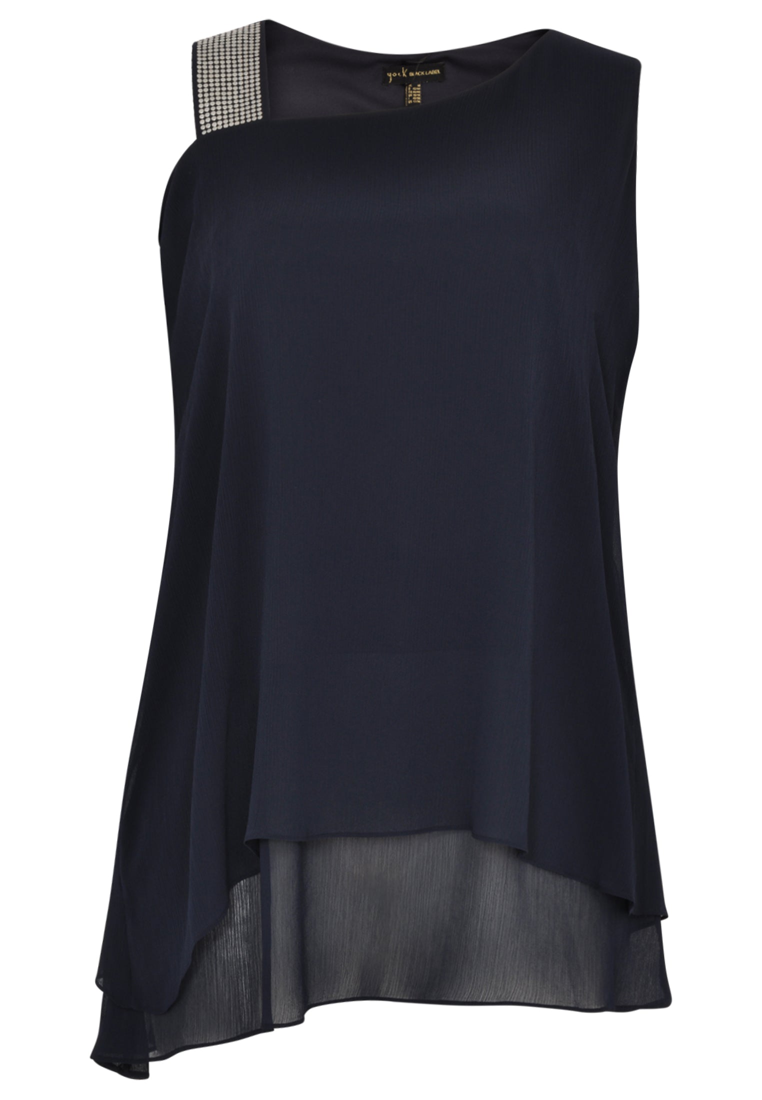 Yoek Tunic asymmetric | Blauw | Maat XXL