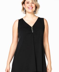 Yoek Singlet beading | Zwart | Maat 54/56