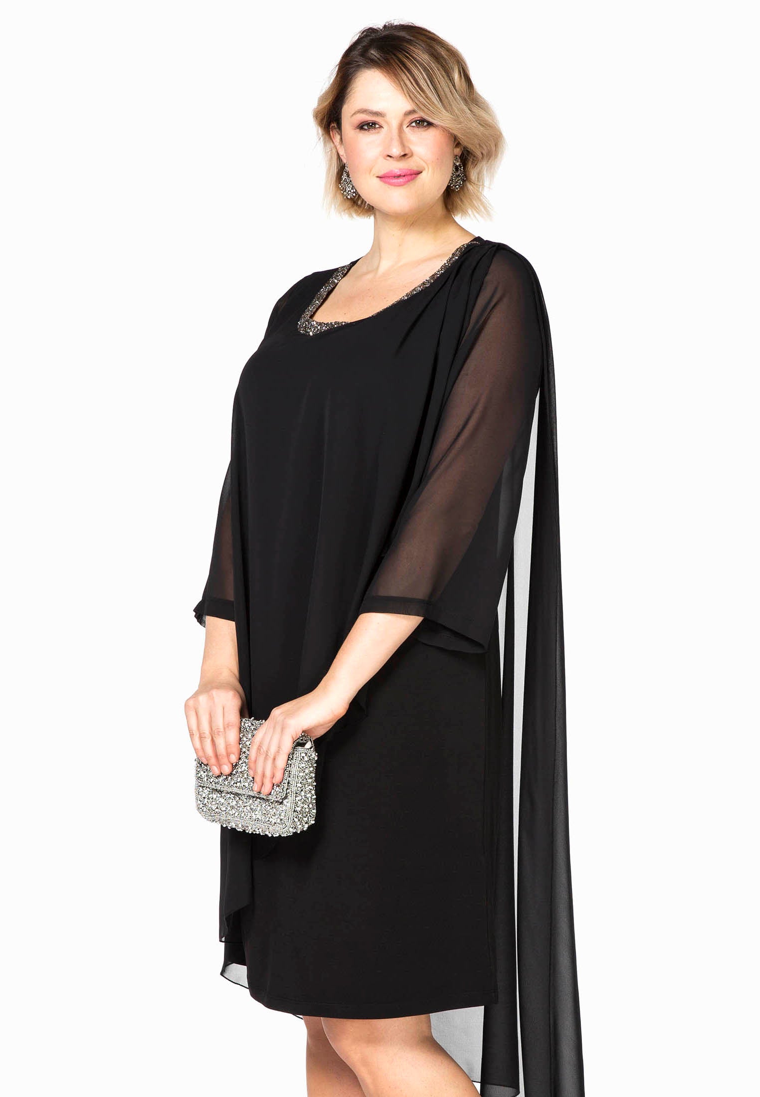 Yoek Dress layer | Zwart | Maat 54/56