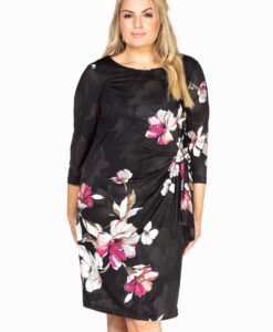 Yoek Dress knot AURELIA | Zwart | Maat 46/48