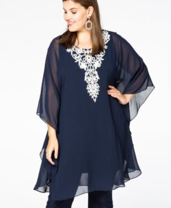 Yoek Tuniek met kant | Blauw | Maat 58/60