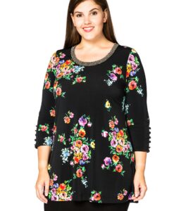 Yoek Tuniek flare ROSA | Zwart | Maat 58/60
