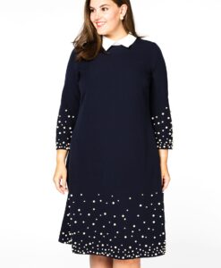 Yoek Jurk PEARLS | Blauw | Maat 46/48