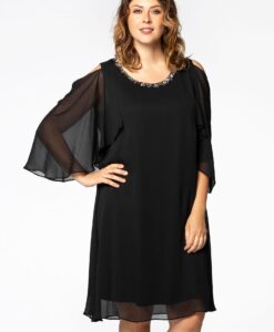 Yoek Tunic cold shoulder | Zwart | Maat 50/52