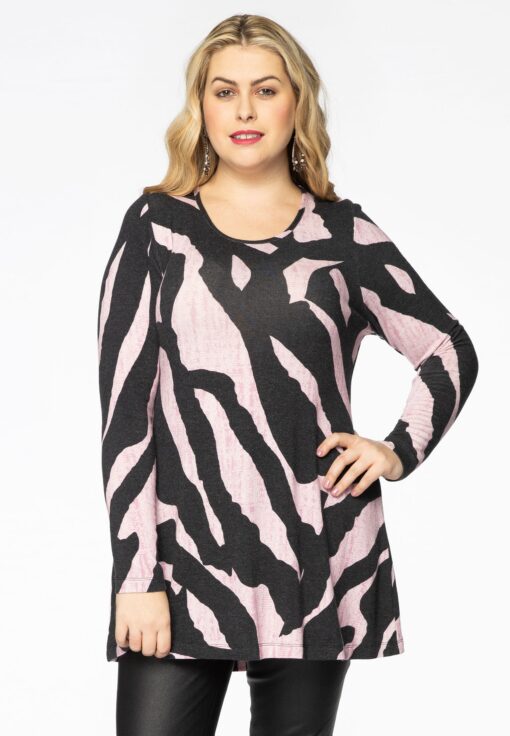 Yoek Gebreide tuniek flare NICE | Roze | Maat 54/56