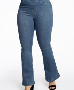 Yoek Jegging bootleg denim | Indigo | Maat 50