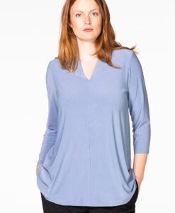 Yoek Tunic A-line v-neck | Blauw | Maat 50/52