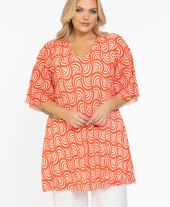Yoek Tuniek plisse | Rood | Maat 58/60