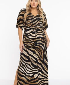 Yoek Jurk met steentjes PANTHERA | Bruin | Maat 58/60