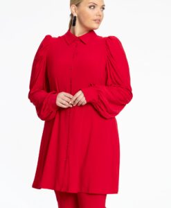 Yoek Blouse wide bottom | Rood | Maat 54/56
