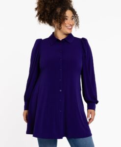 Yoek Blouse wide bottom | Paars | Maat 58/60