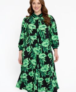 Yoek Jurk met hals FLORENCE | Zwart | Maat 58/60