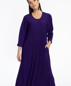 Yoek Jurk PLISSE | Paars | Maat 58/60