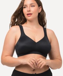 Grote Maten BH van microvezels, Dames, zwart, Maat: 105D, Synthetische vezels/Elastaan, Ulla Popken