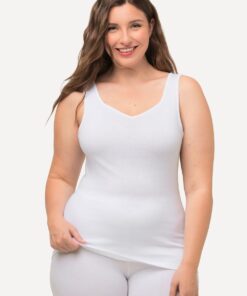 Grote Maten Onderhemd, Dames, wit, Maat: 42/44, Katoen, Ulla Popken