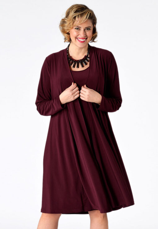 Yoek Mouwloze jurk | Rood | Maat L