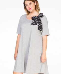 Yoek Dress scarf dots | Grijs | Maat XXL