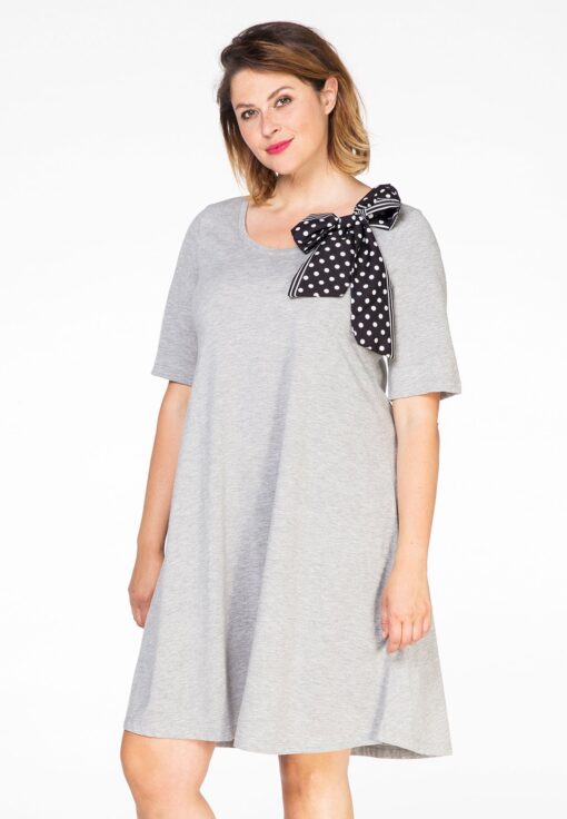 Yoek Dress scarf dots | Grijs | Maat XXL