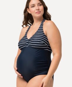 Grote Maten Bellieva badpak, Dames, blauw, Maat: 56, Synthetische vezels/Elastaan, Ulla Popken