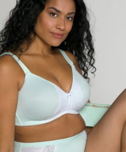 Grote Maten bralette, Dames, turquoise, Maat: 90C, Synthetische vezels/Elastaan, Ulla Popken