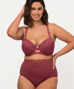 Grote Maten beugelbeha, Dames, rood, Maat: 100D, Synthetische vezels/Elastaan, Ulla Popken
