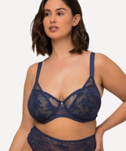 Grote Maten beugelbeha, Dames, blauw, Maat: 85E, Synthetische vezels/Elastaan, Ulla Popken