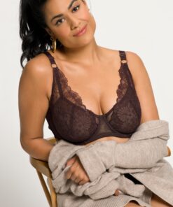 Grote Maten beugelbeha, Dames, bruin, Maat: 85C, Synthetische vezels/Polyester/Elastaan, Ulla Popken