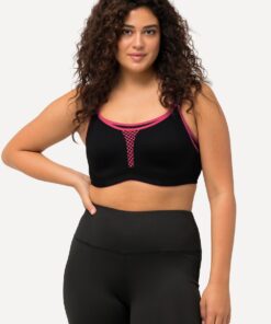 Grote Maten Sportbeha, Dames, zwart, Maat: 105D, Synthetische vezels/Elastaan/Polyester, Ulla Popken