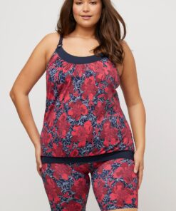 Grote Maten tankini top, Dames, blauw, Maat: 42, Synthetische vezels/Elastaan, Ulla Popken