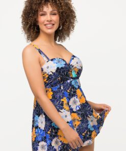 Grote Maten badjurk, Dames, blauw, Maat: 48, Synthetische vezels/Elastaan, Ulla Popken