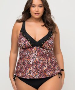 Grote Maten tankini, Dames, rood, Maat: 50, Synthetische vezels/Elastaan, Ulla Popken