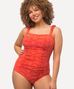 Grote Maten badpak, Dames, rood, Maat: 50, Synthetische vezels/Elastaan, Ulla Popken