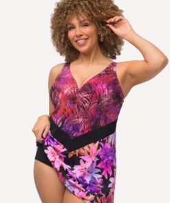 Grote Maten badjurk, Dames, rood, Maat: 44, Synthetische vezels/Elastaan, Ulla Popken
