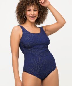 Grote Maten badpak, Dames, blauw, Maat: 62, Polyester/Synthetische vezels/Elastaan, Ulla Popken