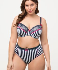 Grote Maten midi slip, Dames, blauw, Maat: 50/52, Katoen/Synthetische vezels/Elastaan, Ulla Popken